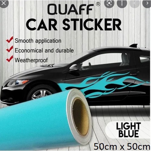 Light Blue Glossy Vinyl Car Motorcycle Sticker 50cm x 50cn | Shopee ...