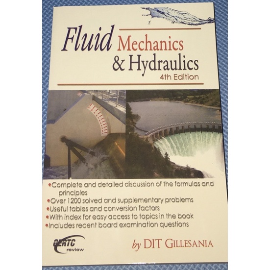 Fluid Mechanics & Hydraulics 4th edition by dit gillesania Shopee