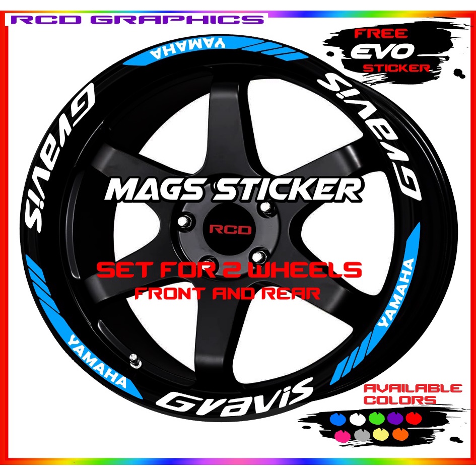 Yamaha Gravis mags sticker front and rear 2 wheels | Shopee Philippines