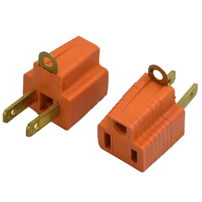 Prong To Prong Adapter Plug A V Orange Grounding Adapter