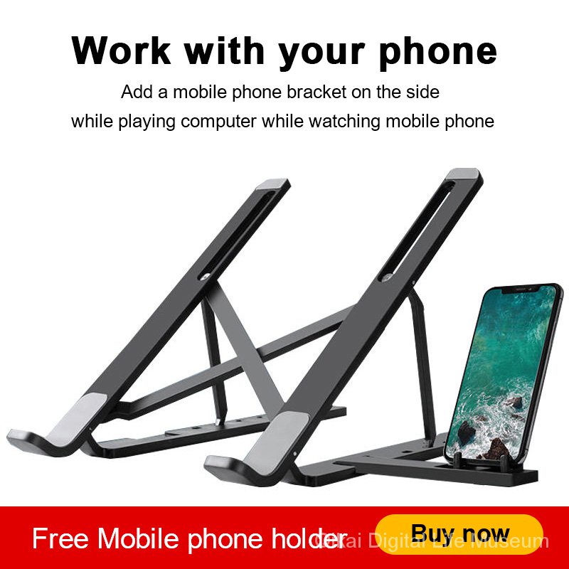Laptop Stand With Phone Holder Laptop Holder Foldable Portable Support