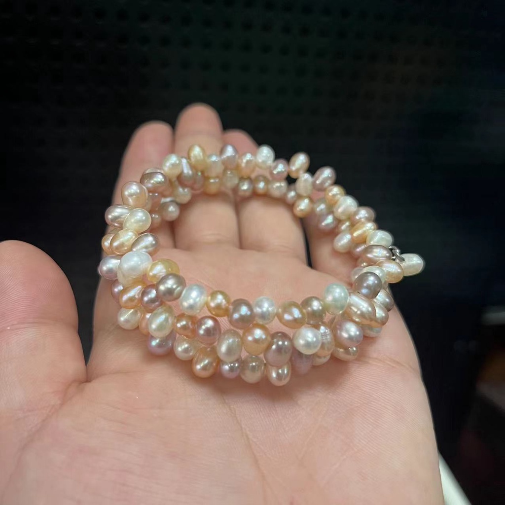 Mixed Colour Beads Fresh Water Pearl Bracelet