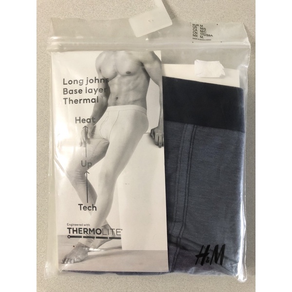BNew Auth H M Men Thermolite Long Johns Thermal M S Men Heatgen Thermal Lightweight Long Pants Shopee Philippines