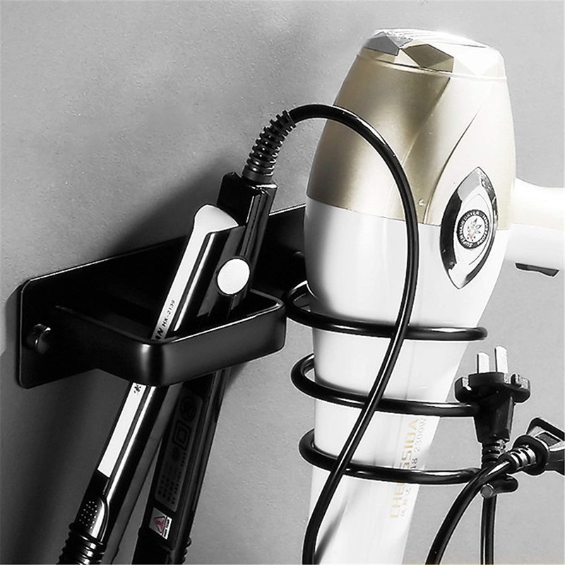 Hair Dryer Holder Organized Rack Wall Mounted Hair Straightener stand