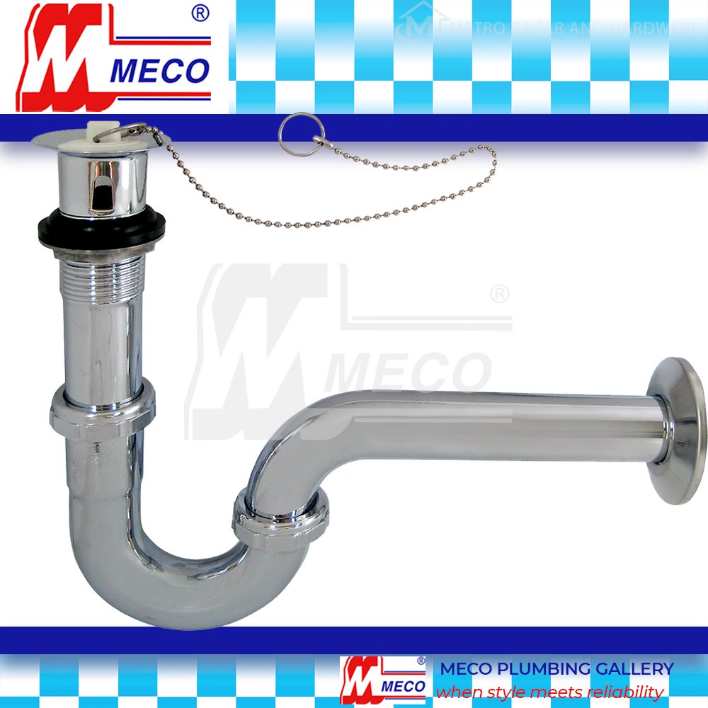Meco Brass PTrap 1/1/4" w/P.O Plug and Tailpiece Set306 Shopee