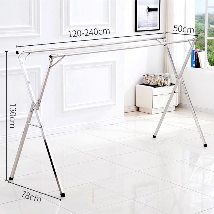 Telescopic Rod Foldable Stainless Steel Drying Rack Clothes Rack ...
