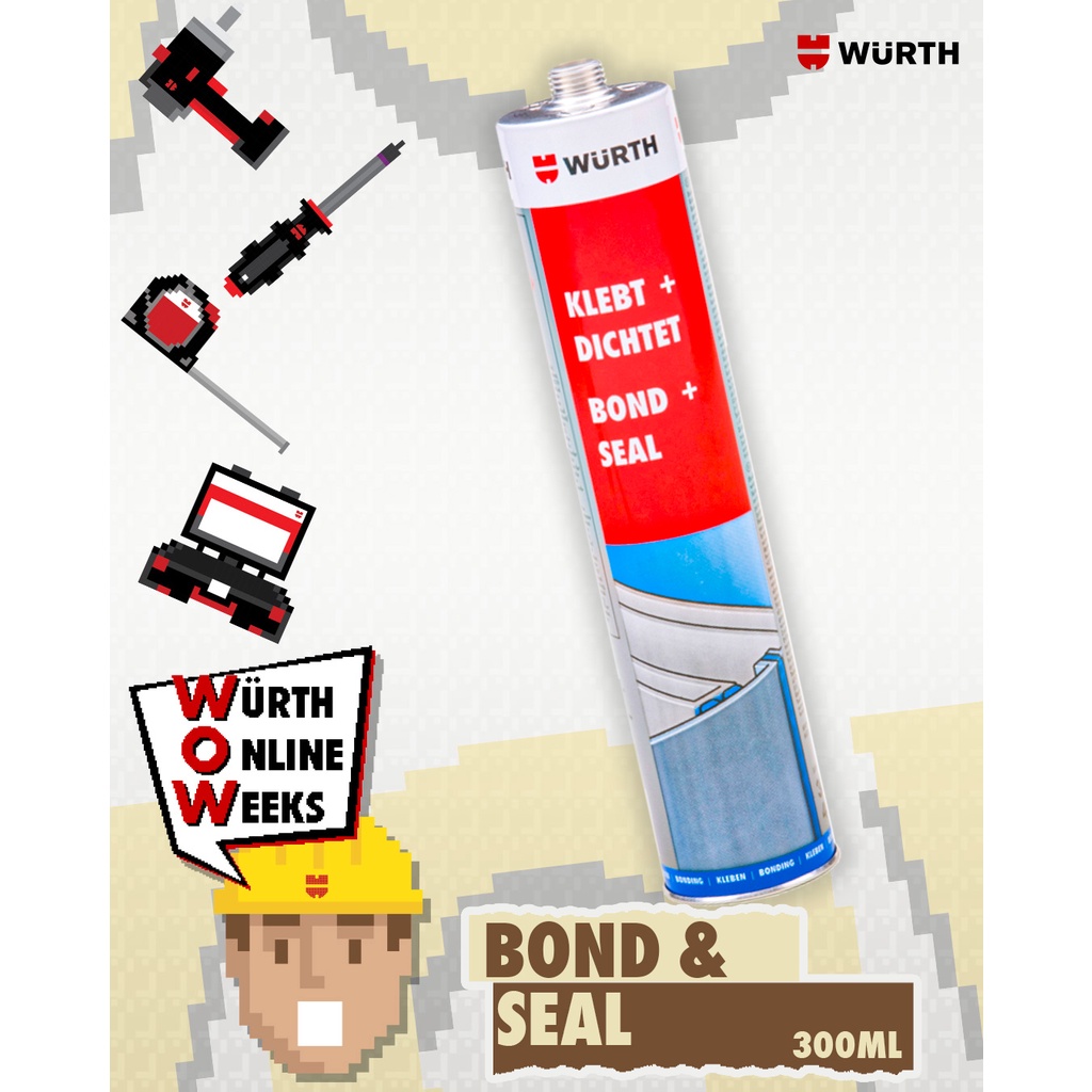 Wurth PU Sealant / Structural Adhesive Bond+Seal 300ml Black Shopee