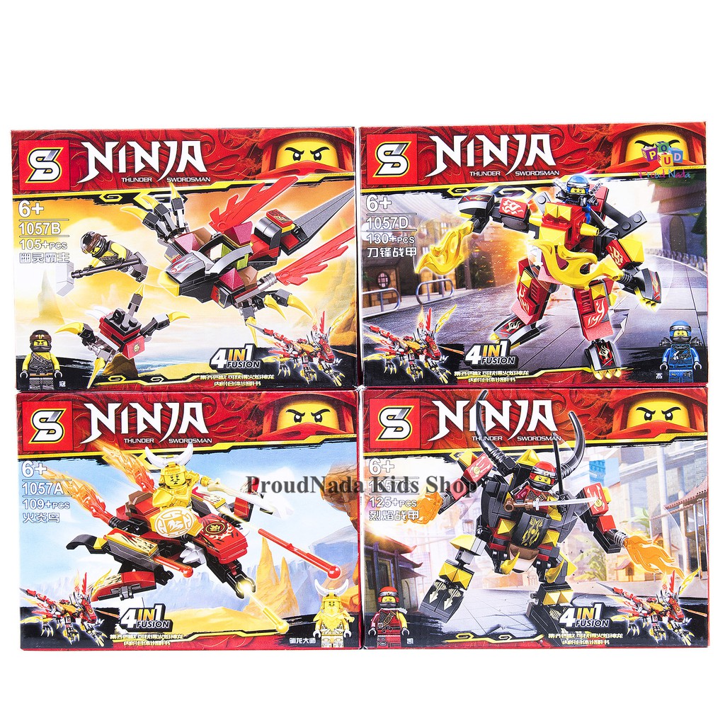 ProudNada Toys Children's NINJA Building Blocks Set S 1054A-D THUNDER ...