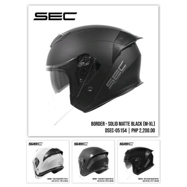SEC Border Half face dual visor helmet Free Smoke lens Free sec