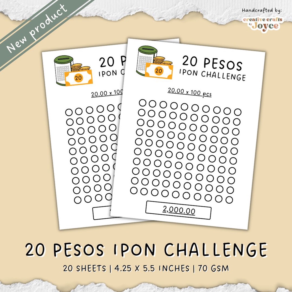 20 Pesos Ipon Challenge Creative Crafts Shopee Philippines