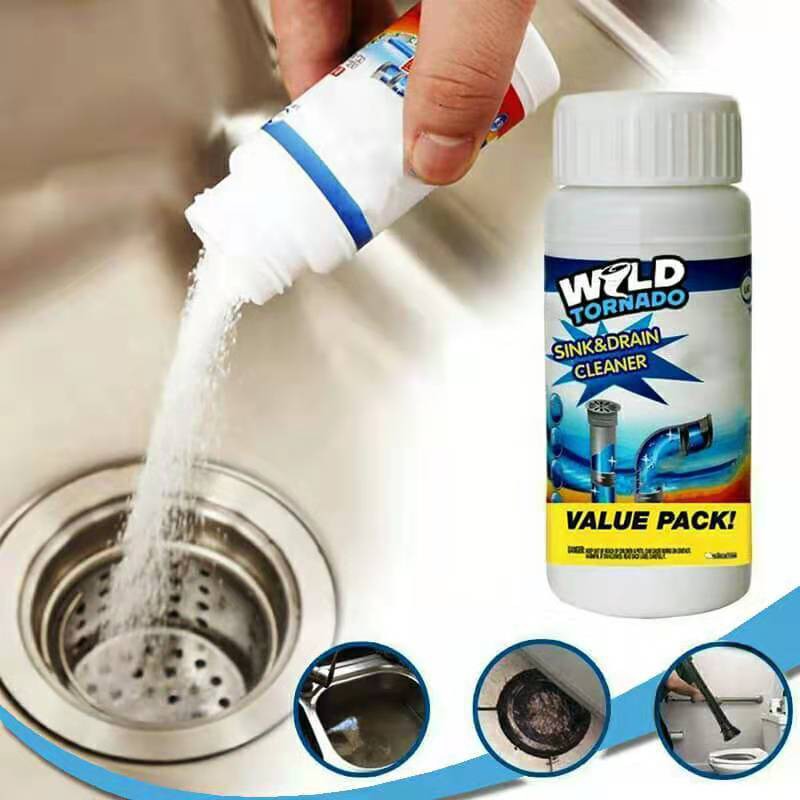 Wild tornado sink and store drain cleaner