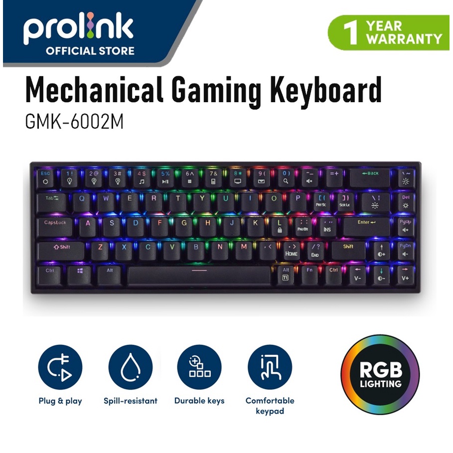 Prolink Gk-6002m Real Mechanical Gaming Keyboard With Real Rgb 