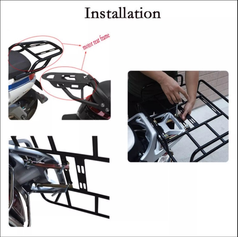 RD Motorcycle Delivery Bag Rack Universal Carrier Tailstock Rear Seat ...