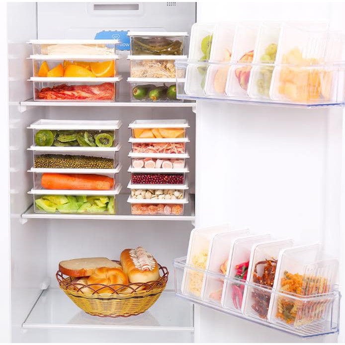 ♀ 4 Pcs. / Set Food Grade Fridge Plastic Sealed Meal Storage Box ...