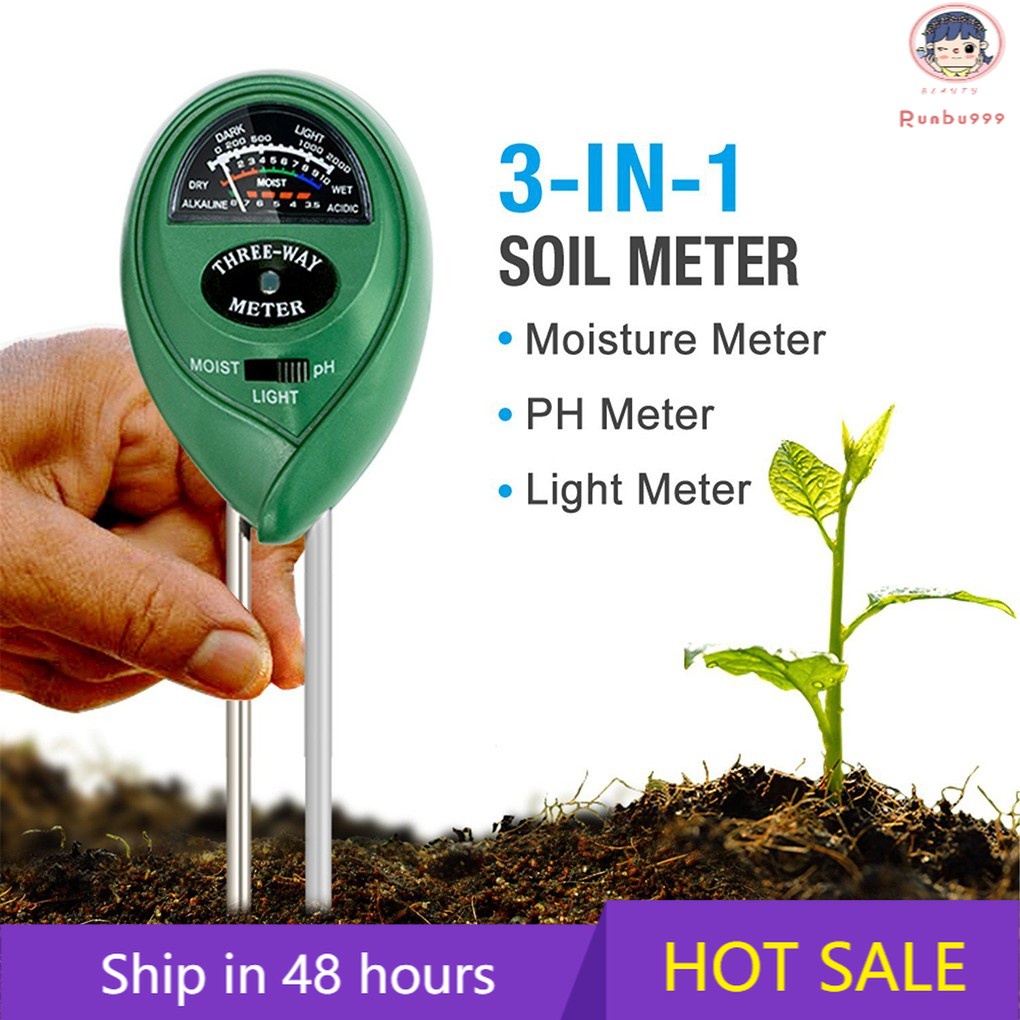 3-in-1 Digital PH Acidity Meter Multifunctional Soil Tester Moisture ...