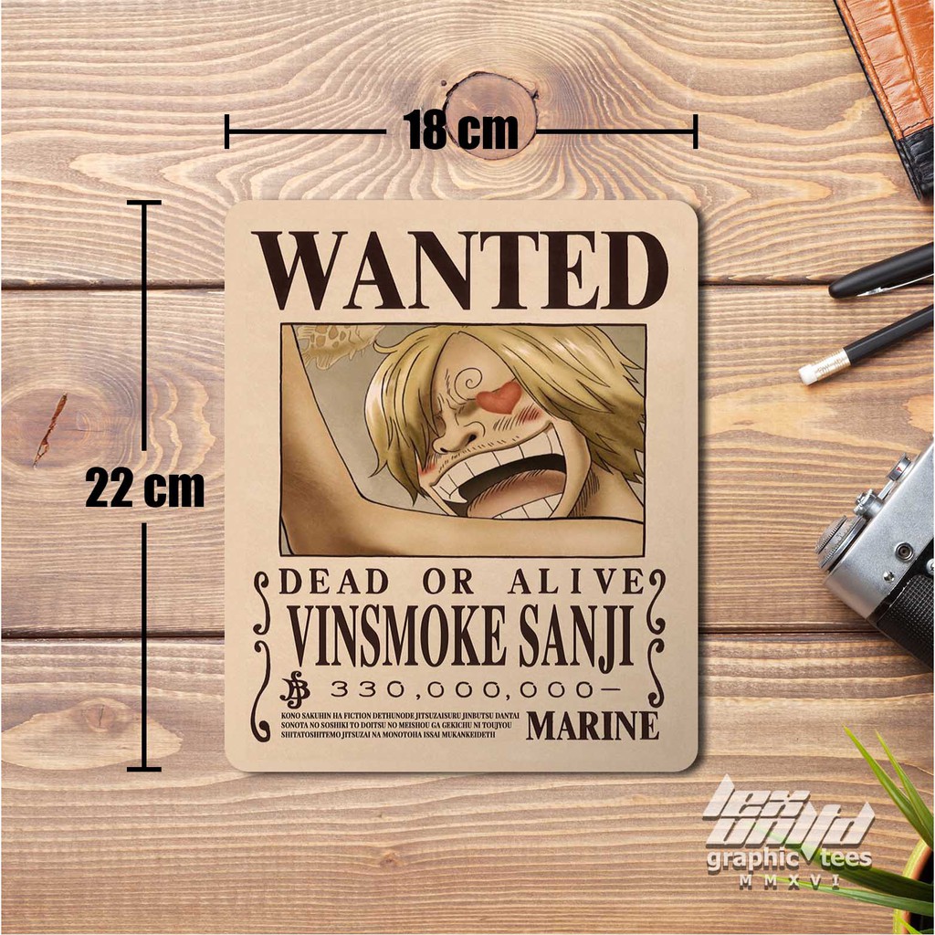 One Piece Custom Mouse Pad (Vinsmoke Sanji Wanted Poster)