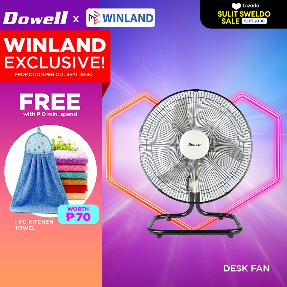 Dowell Original High Velocity Electric Fan 16" Ground Desk Fan IFKR16B