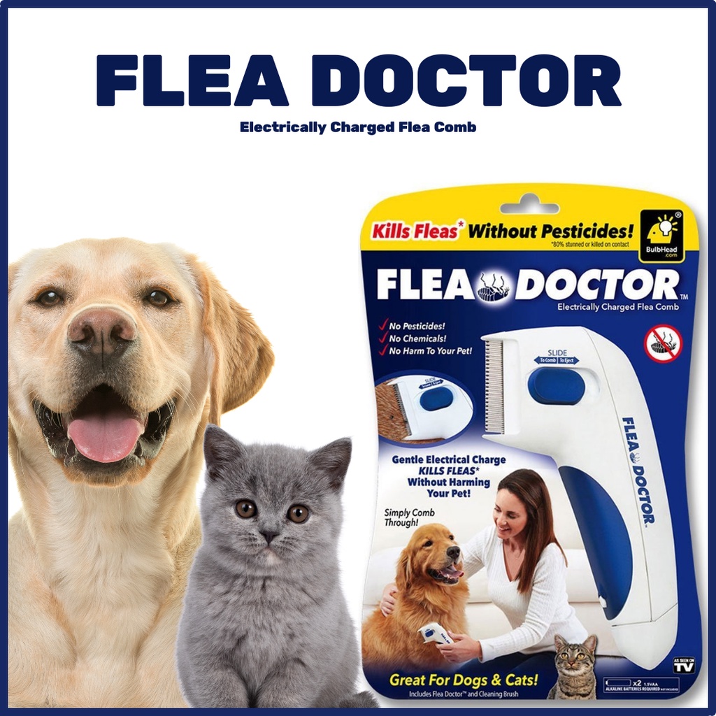 Flea Doctor Electric Flea and Tick Comb Kills fleas without