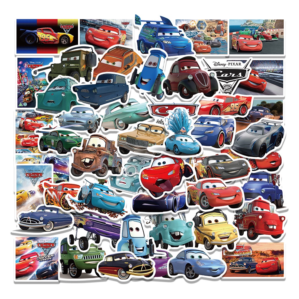 50 pcs Cars Cartoon Movie Waterproof PVC Stickers（2） | Shopee Philippines