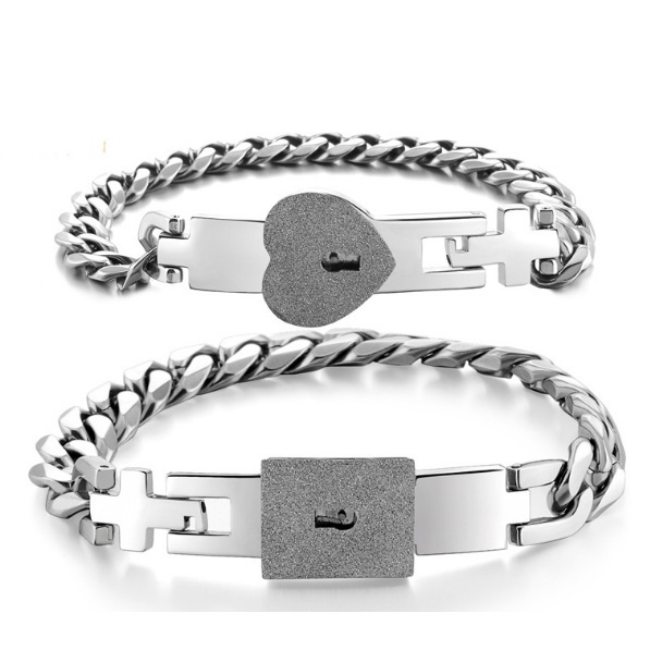 2pcs Set Titanium Steel Love Heart Lock Couple Bracelet Set Romantic Lock Key Lovers Bracelets Necklace Classic Concentric Lock Key Charm Bangles Women Party Jewelry Gifts Shopee Philippines