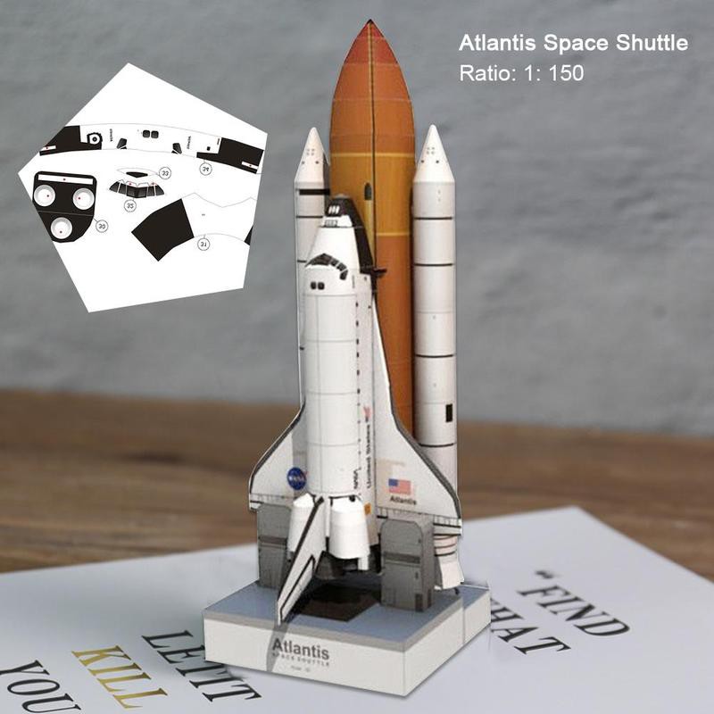 3D Paper Model Space Library Papercraft Cardboard House for Children ...