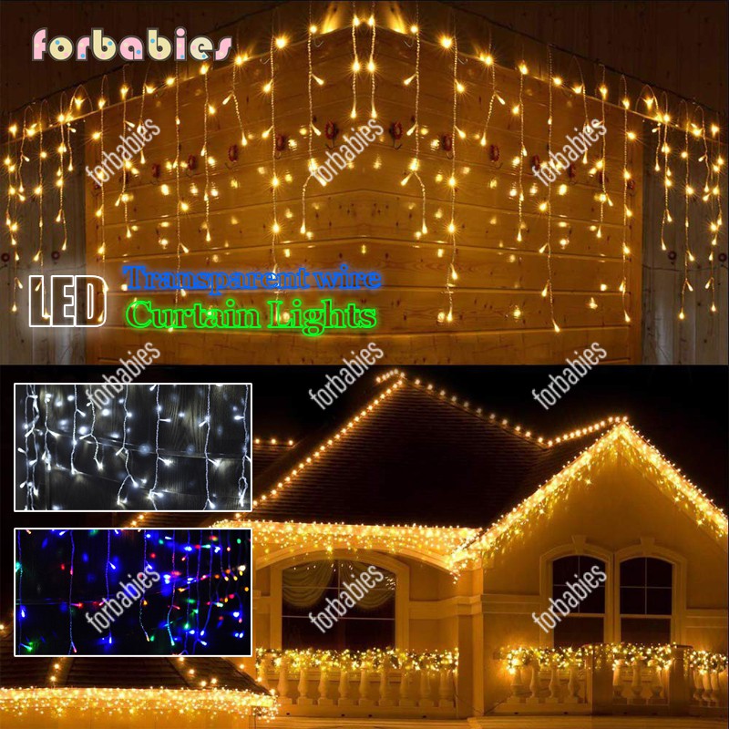 96L /192L waterproof curtain light Christmas light with controller lights outdoor decor Shopee