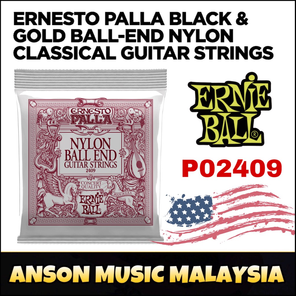 Ernie Ball 2409 Ernesto Palla Black & Gold BallEnd Nylon Classical