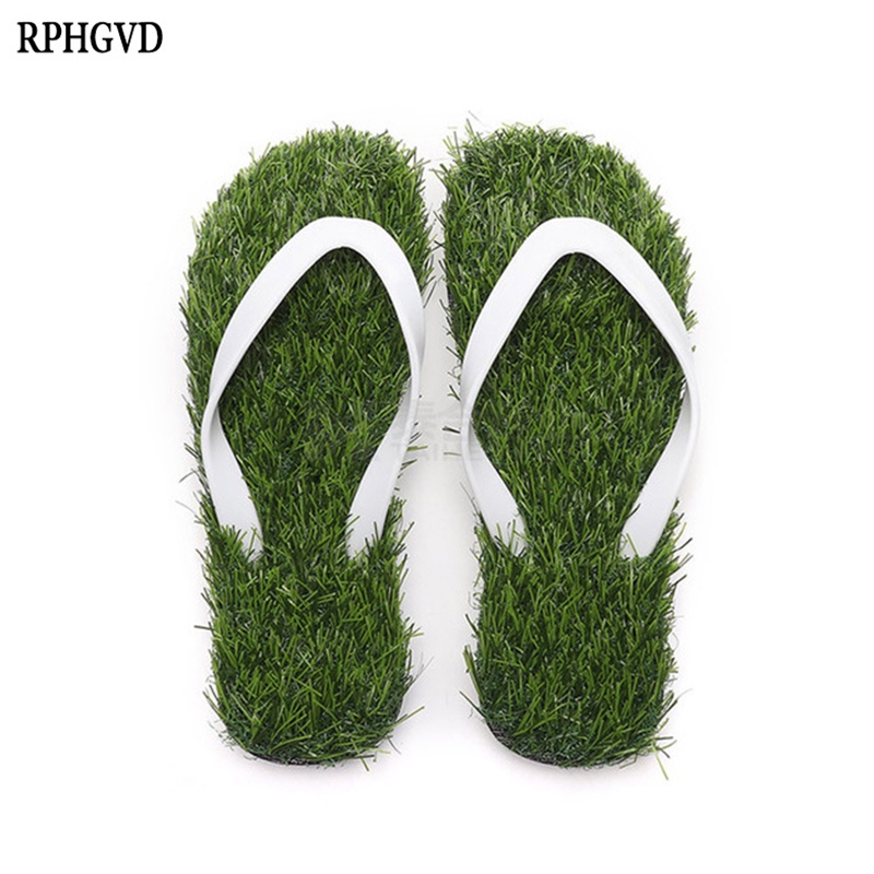 Green cheap grass slippers