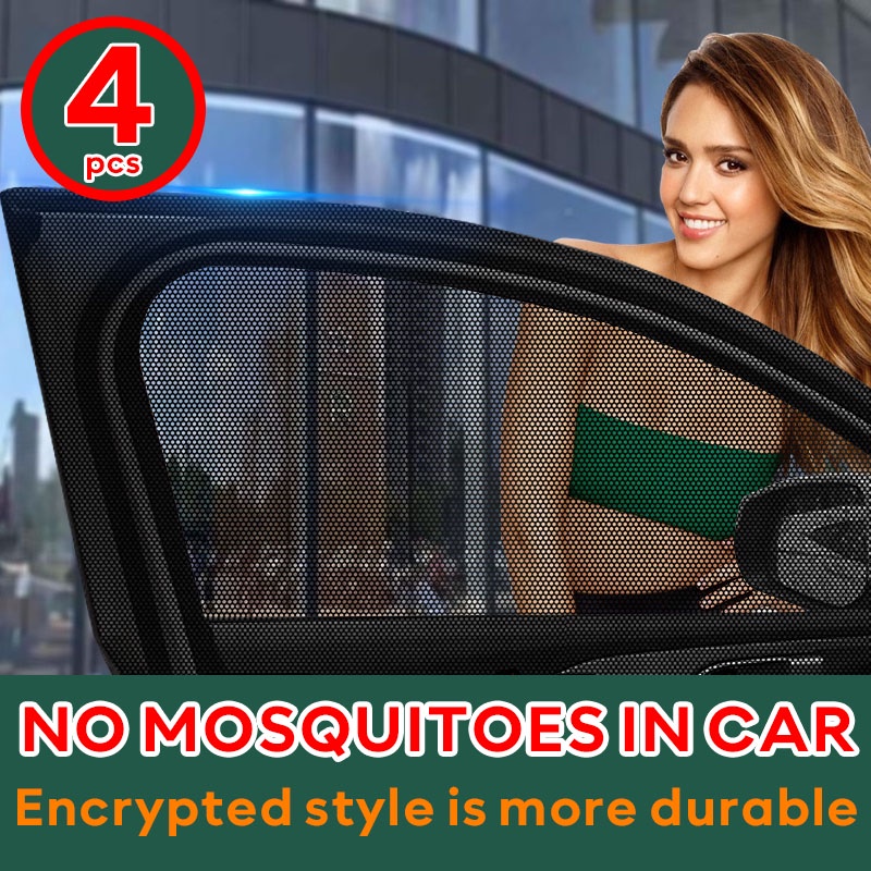 GSQ 4PCS Breathable car window shade No mosquitoes in car mosquito net for car window cover net