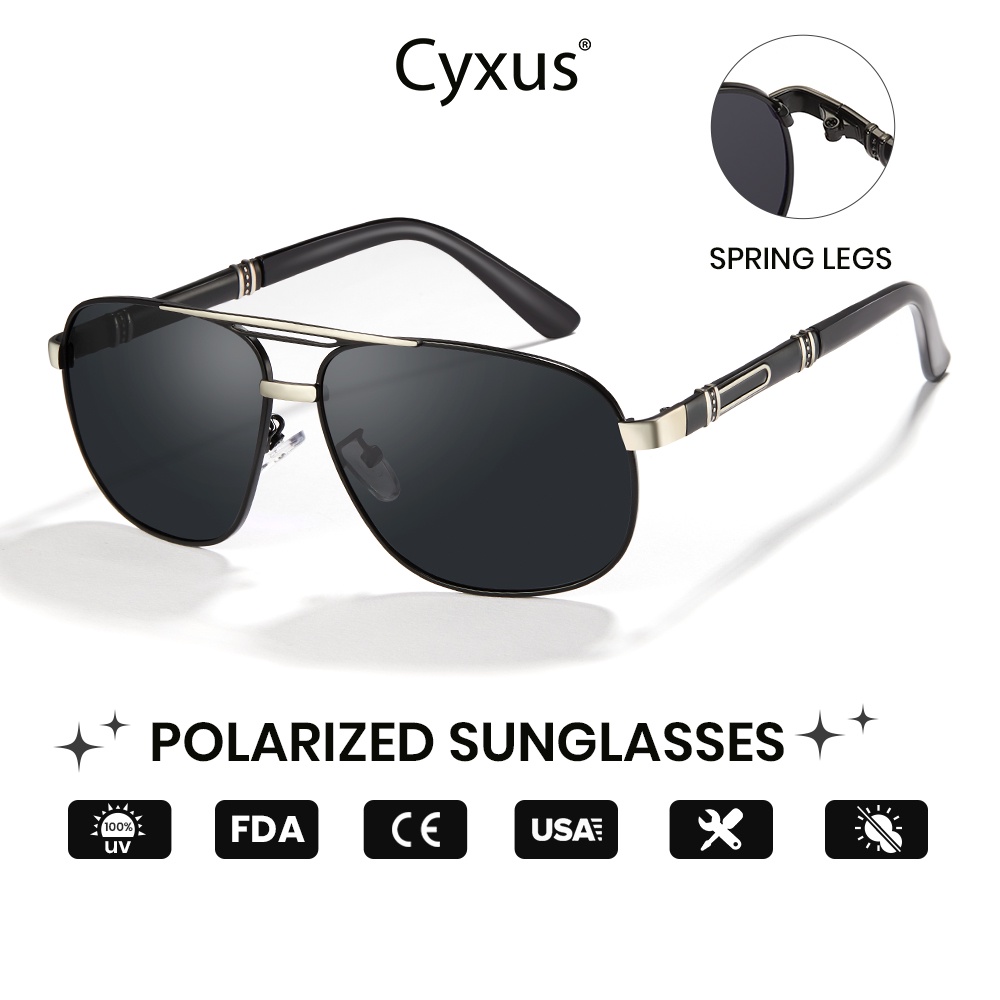 Cyxus Aviator Polarized Sunglasses For Men Women Uv400 Protection Anti