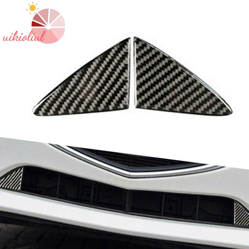 2Pcs Carbon Fiber Front Grille Grill Cover Trim for Mazda 3 Axela 2014