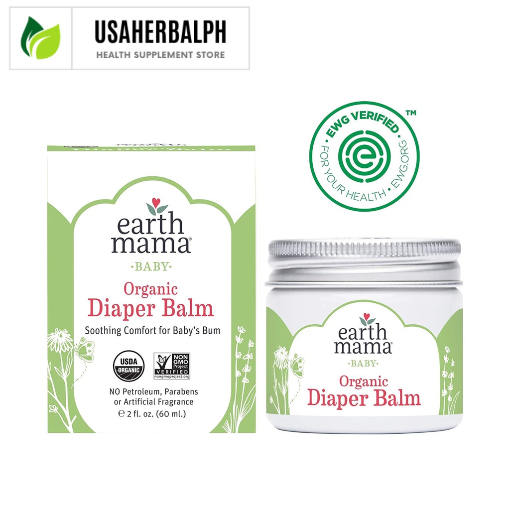 Organic Diaper Balm by Earth Mama Calendula Cream Diaper Rash Cream