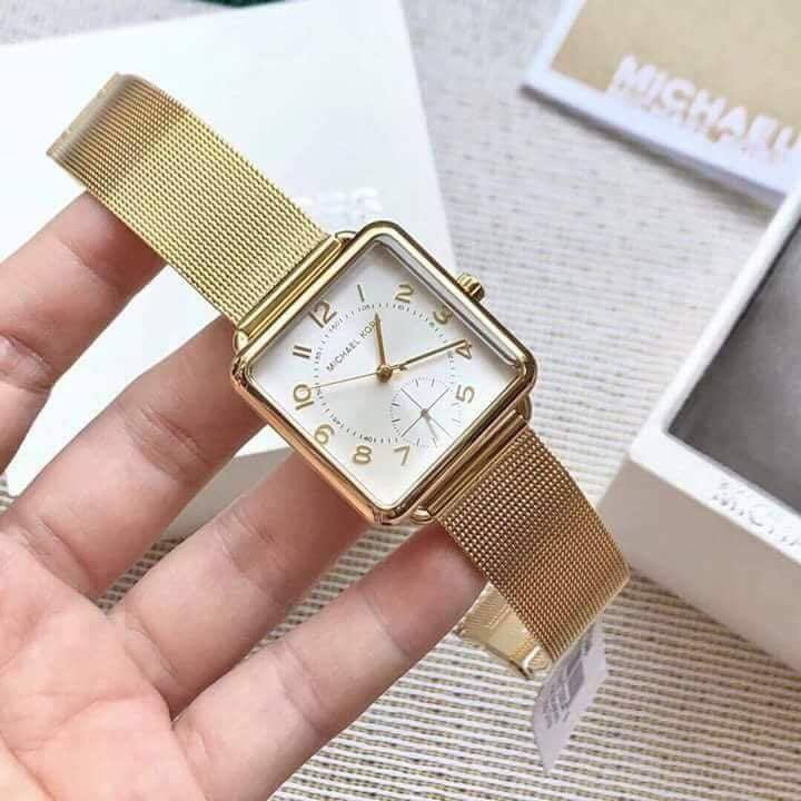 Square face michael hot sale kors watch