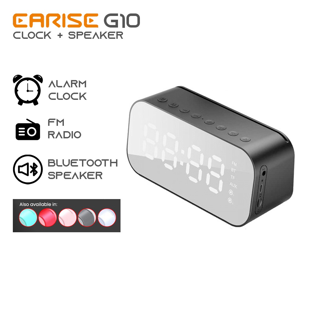 Earise G10 Clock and Bluetooth Speaker Large LED Screen Display Alarm