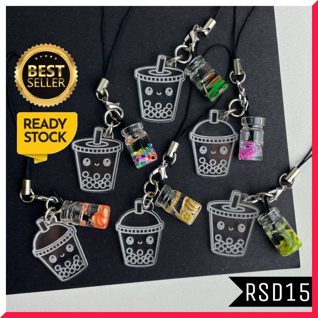 (RSD15) Bubble Tea Keychain Cute Keychain Engrave Keychain Resin ...