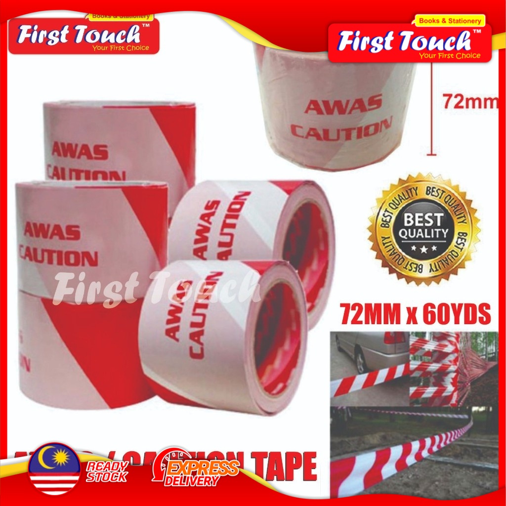 Awas Tape   Caution Tape   Warning Tape 70mm (red & White) 