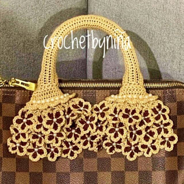 Handle Cover Crochet Handmade for LV SPEEDY 25 3035 ALMA GORGEOUS Dark Brown