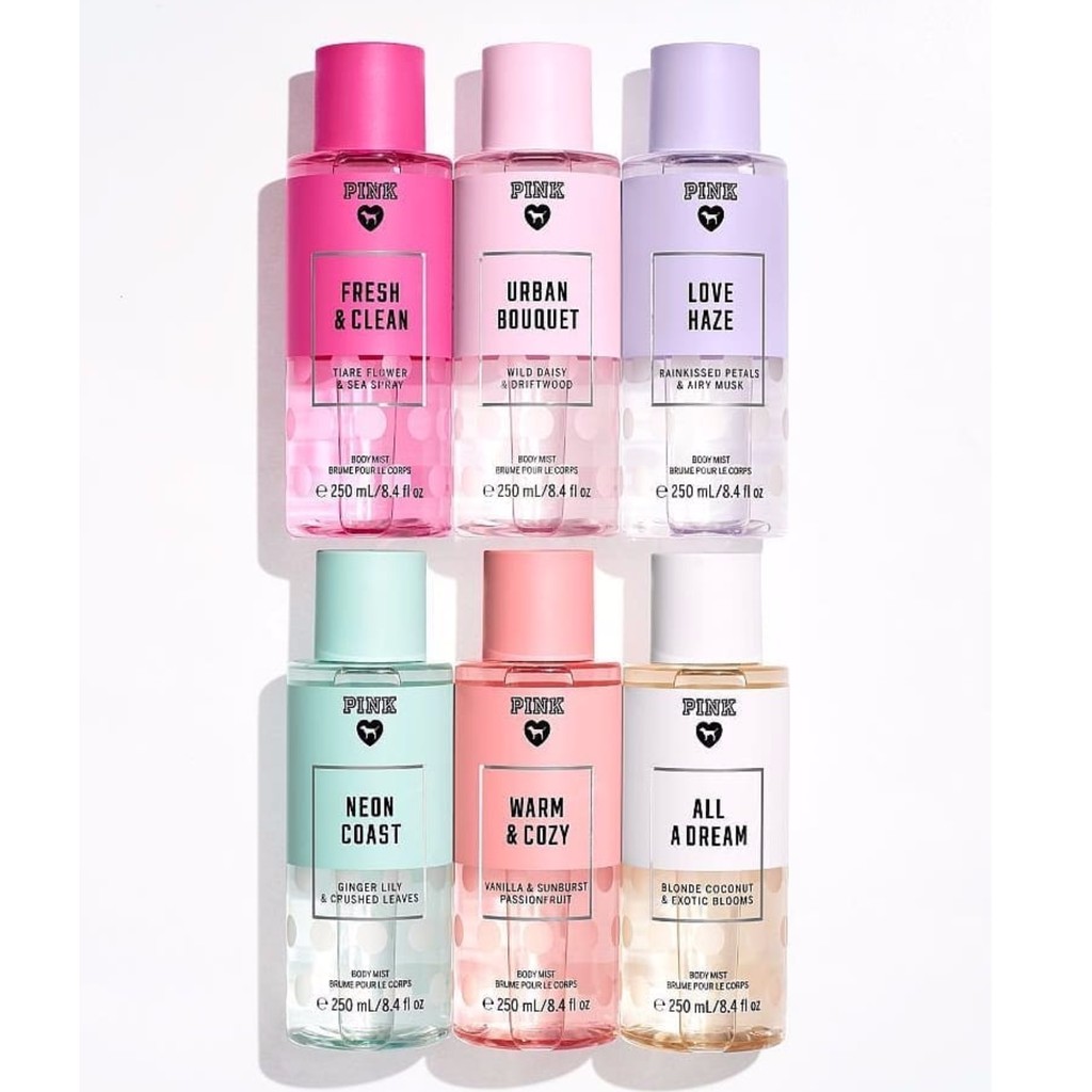 Victoria's secret pink fresh and clean fragrance travel size body best sale mist