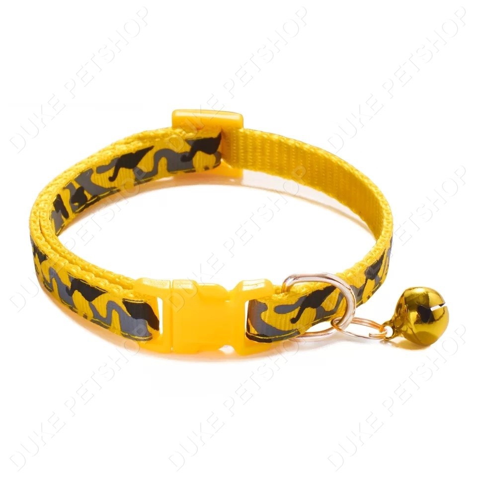 Dog Collar Pet Dog Cat Collars Buckle Polyester Camouflage with Bell