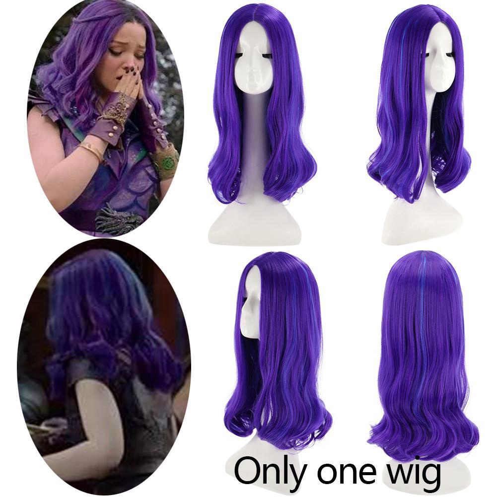 Disney Descendants 3 Mal Blue Purple Cosplay Wig