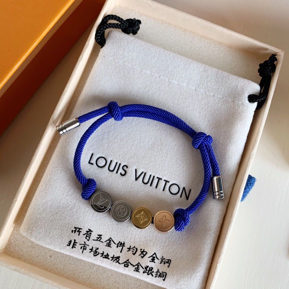 D24 Louis Vuitton Couple Rope Blue Bracelet Smart Bends And Hitches Easily  Adjustable Size Fashion A
