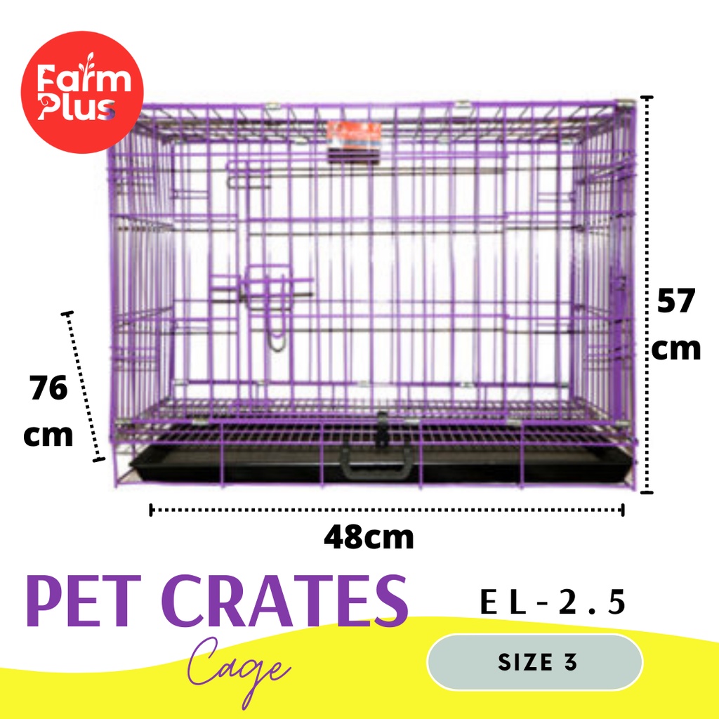Pet Crates Fold Cage (Size 3) L76 x W48 x H57 CM for Cat & Dogs