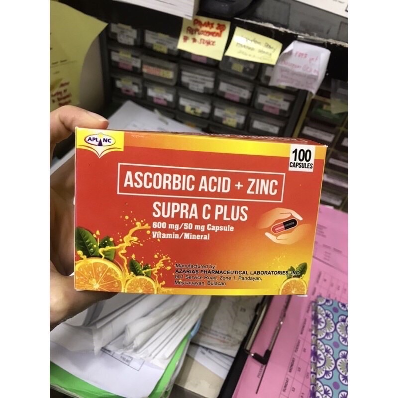 ASCORBIC ACID PLUS ZINC PLUS / SUPRA C PLUS) 600mg/50mg tabs