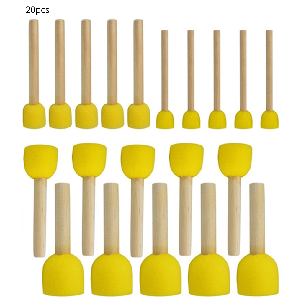 20pcs Round Sponges Brush Set Stencil Sponge Brushes DIY Painting