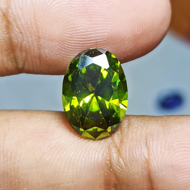 Green PERIDOT CUTTING Gemstone 12MM | Shopee Philippines