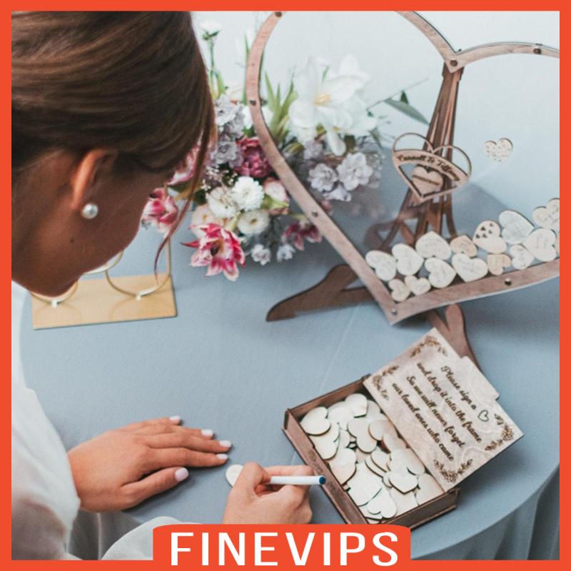 Heart Shaped Wedding Guest Book Drop Box Frame Party Decoration