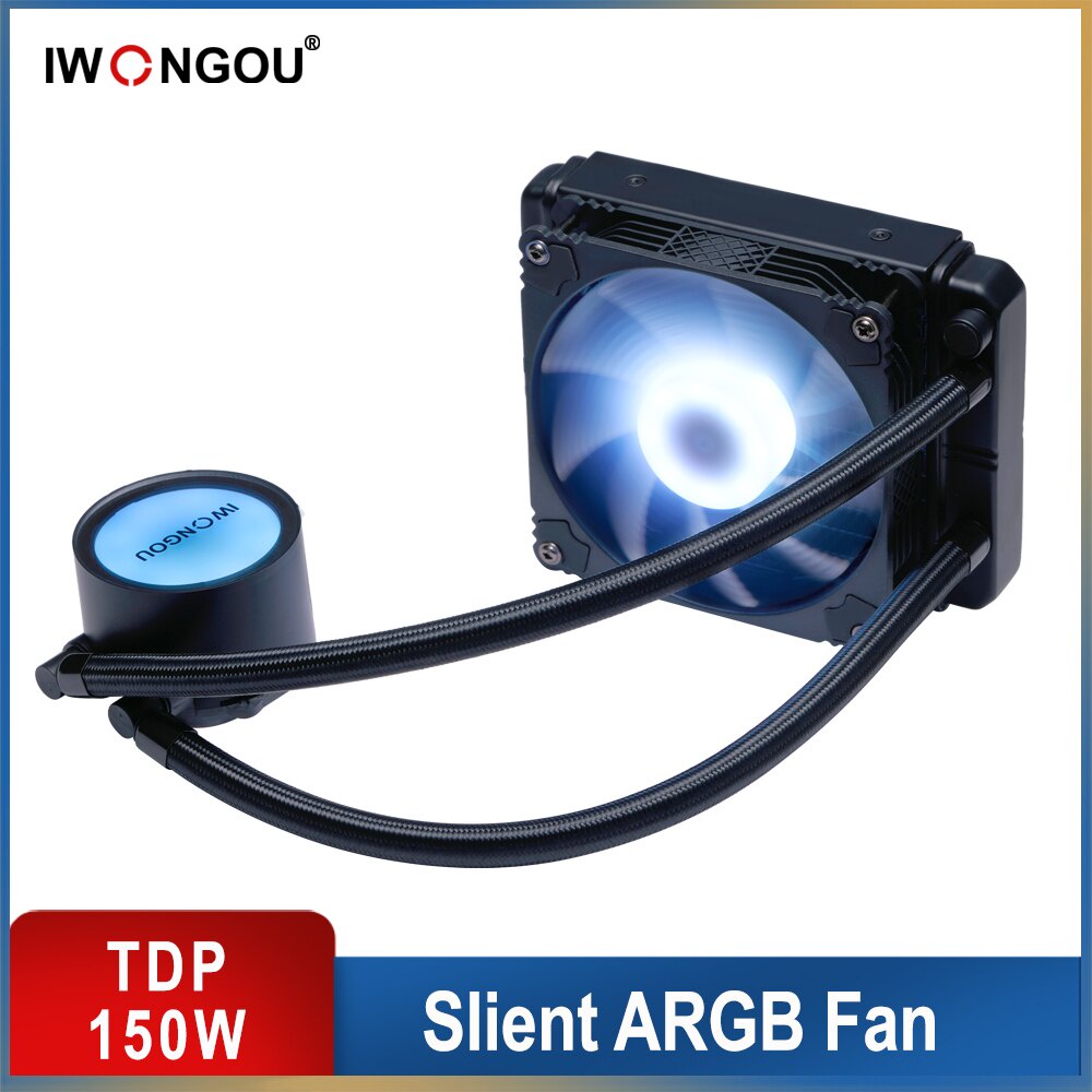 IWONGOU Liquid Cooler for Pc For Lga2011 1700 AURA SYNC RGB Fan Water