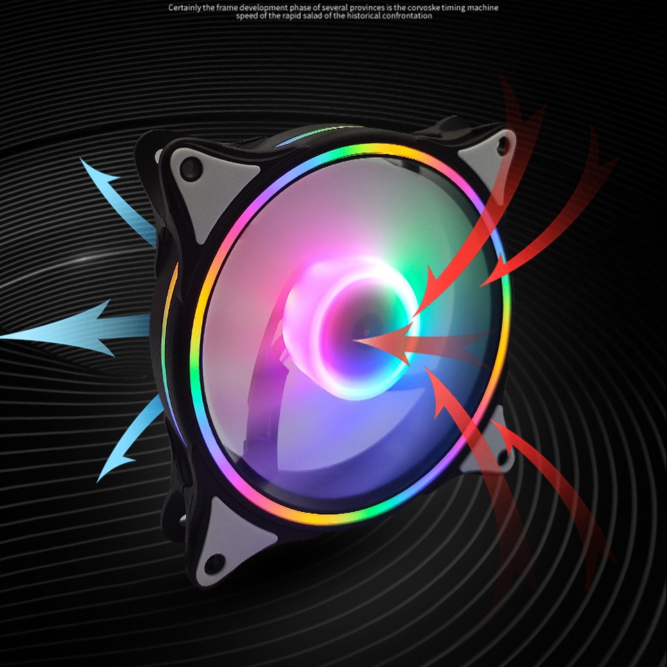 Kllisre LED Case Fan 120mm Fans Silent Sleeve Bearing 4pin Desktop PC