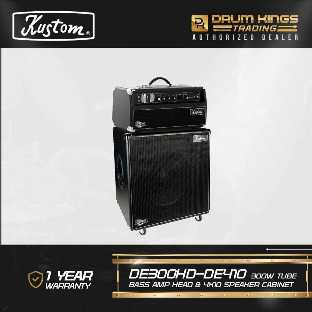 Kustom DE300HDDE410 300W Tube Bass Amp Head & 4x10 Speaker