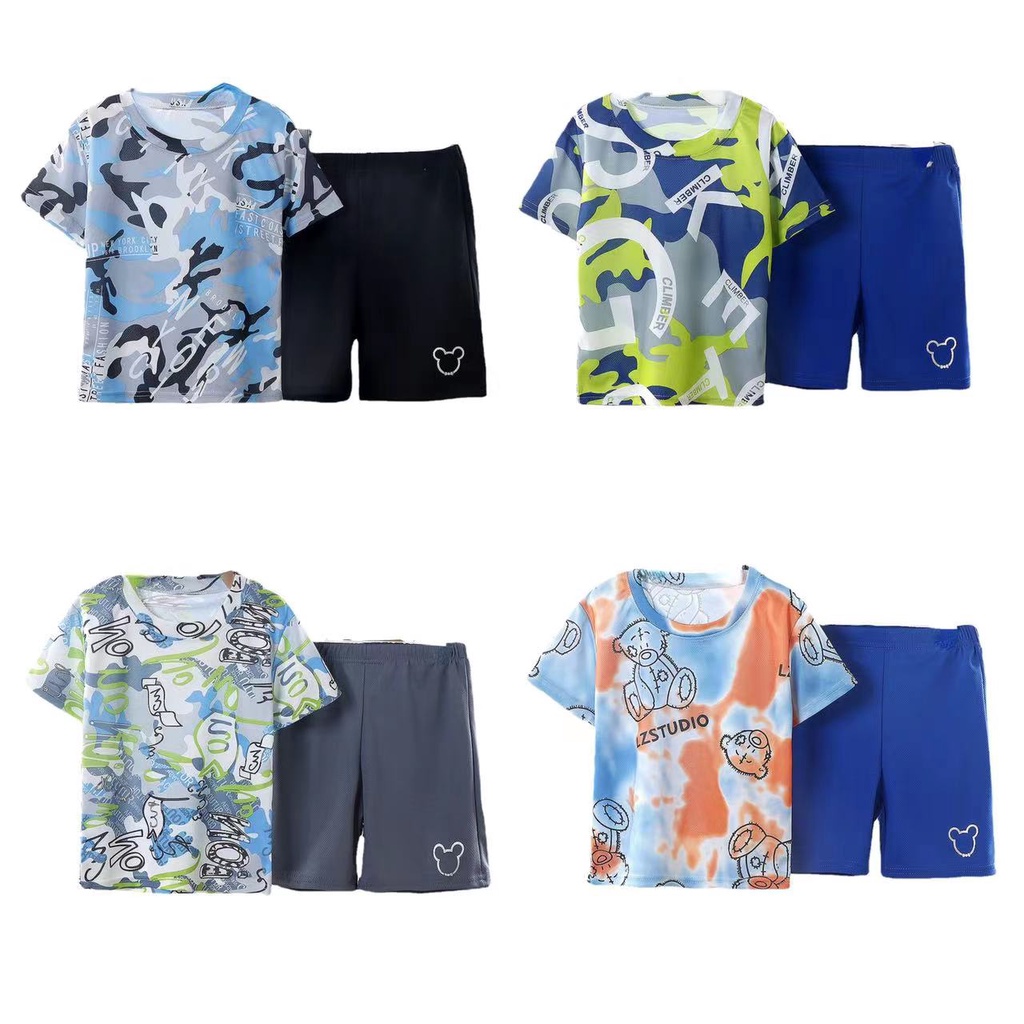 Soffny (116Y) Boy Quick drying Sports Suit Set TShirt + Shorts Pants